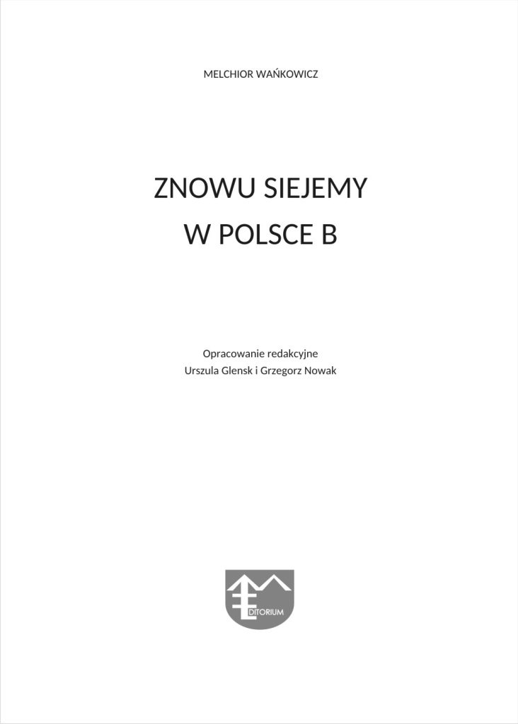 Pierwsza strona książki Znowu siejemy